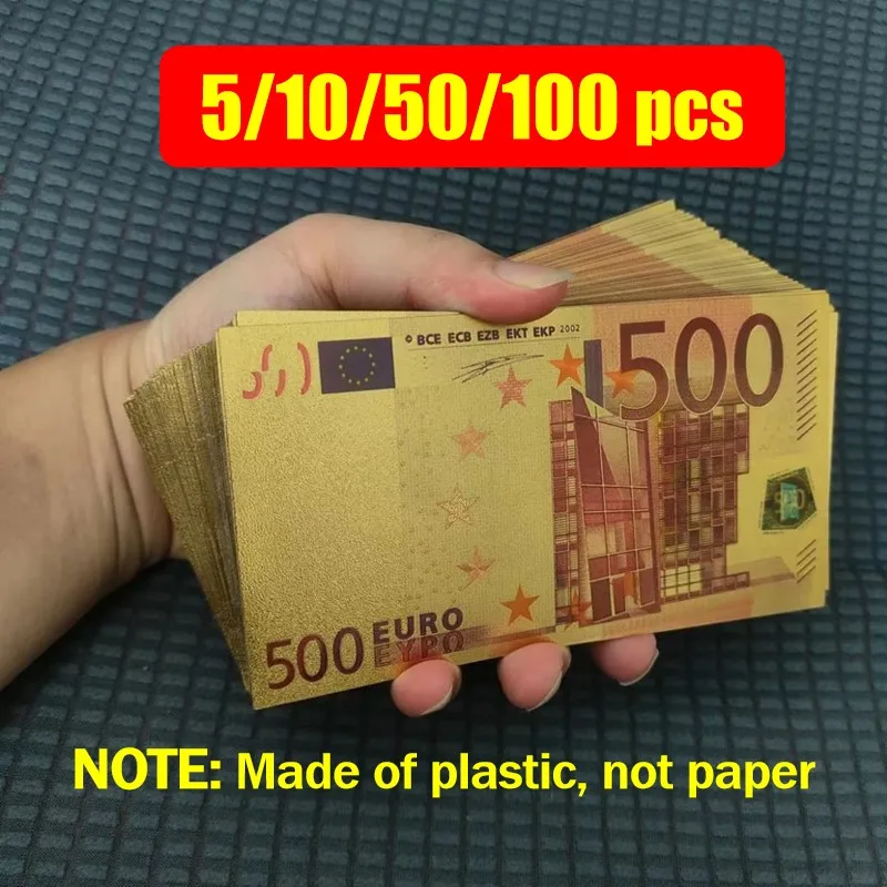 5~100pcs Plastic Fake 500 Euro Bills Fake Money European Banknotes Euro Gold Plastic Banknotes Gifts Collection