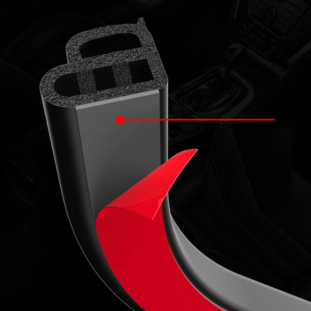 Auto Double Layer Sealing Sticker Car Door Rubber Seal Strips Door Trunk Sound Insulation Weatherstrip L-type Noise Seal Strip