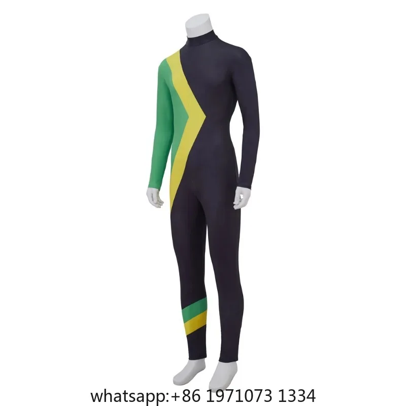 Cool Runnings Cosplay Costume Jamaican Bobsled Team Outfit Bodysuit Costume Adult Men Halloween Party Skating Jumpsuit