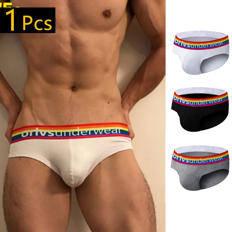

ORLVS Brand sexy gay briefs men underwear male panties breathable kincker for men jockstrap gay bikini briefs cueca tanga hombre