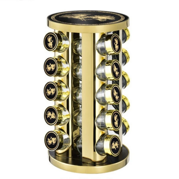 

Kitchen Tools Rotating 20 Spice Bottles Cooking Seasoning Rack Salt Pepper Storage Storage Storage