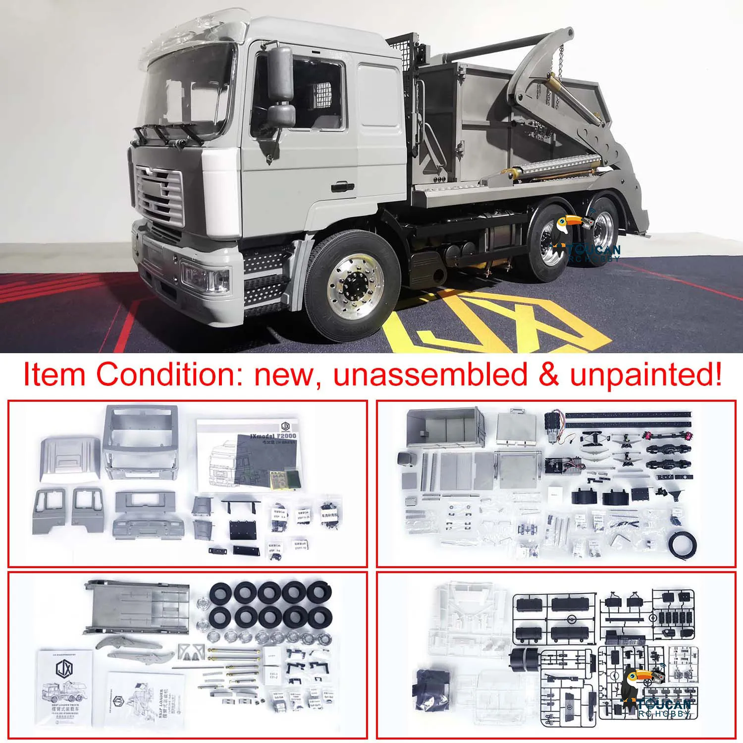 

1/14 Hydraulic RC Skip Loader Truck VL18U F2000 Swing Arm Loaded Cars Metal KIT Model Boy Toy Servo TH22707-SMT1