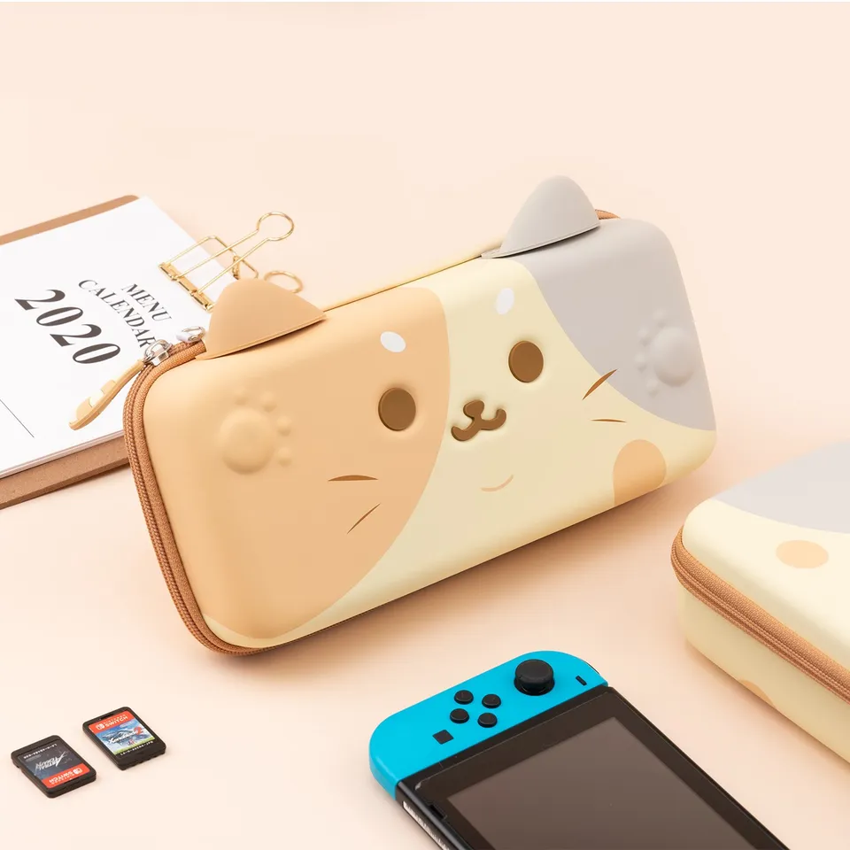 GeekShareかわいい猫の耳ニンテンドースイッチ用ポータブルケースと