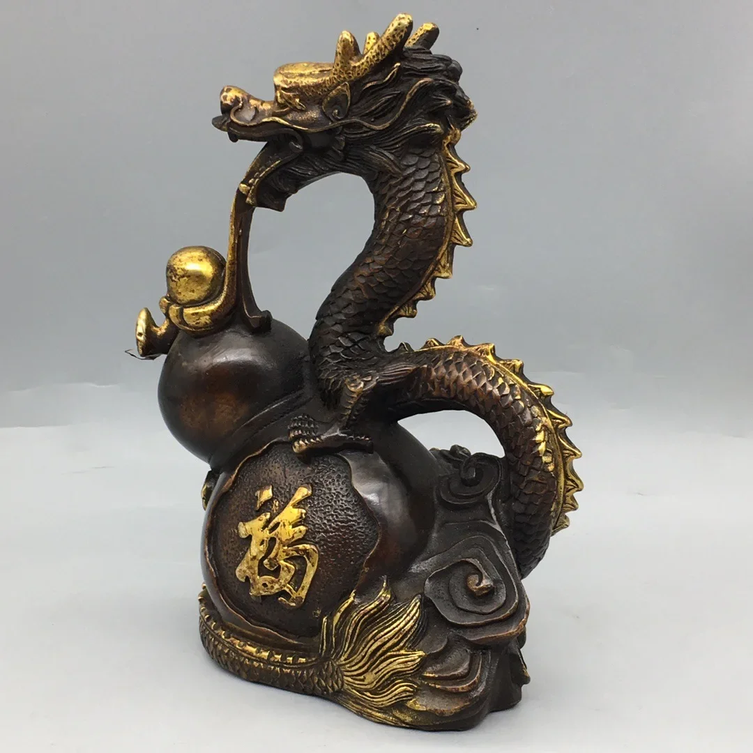 Metal gourd flying dragon ornaments decoration, home and office cultural and creative decoration