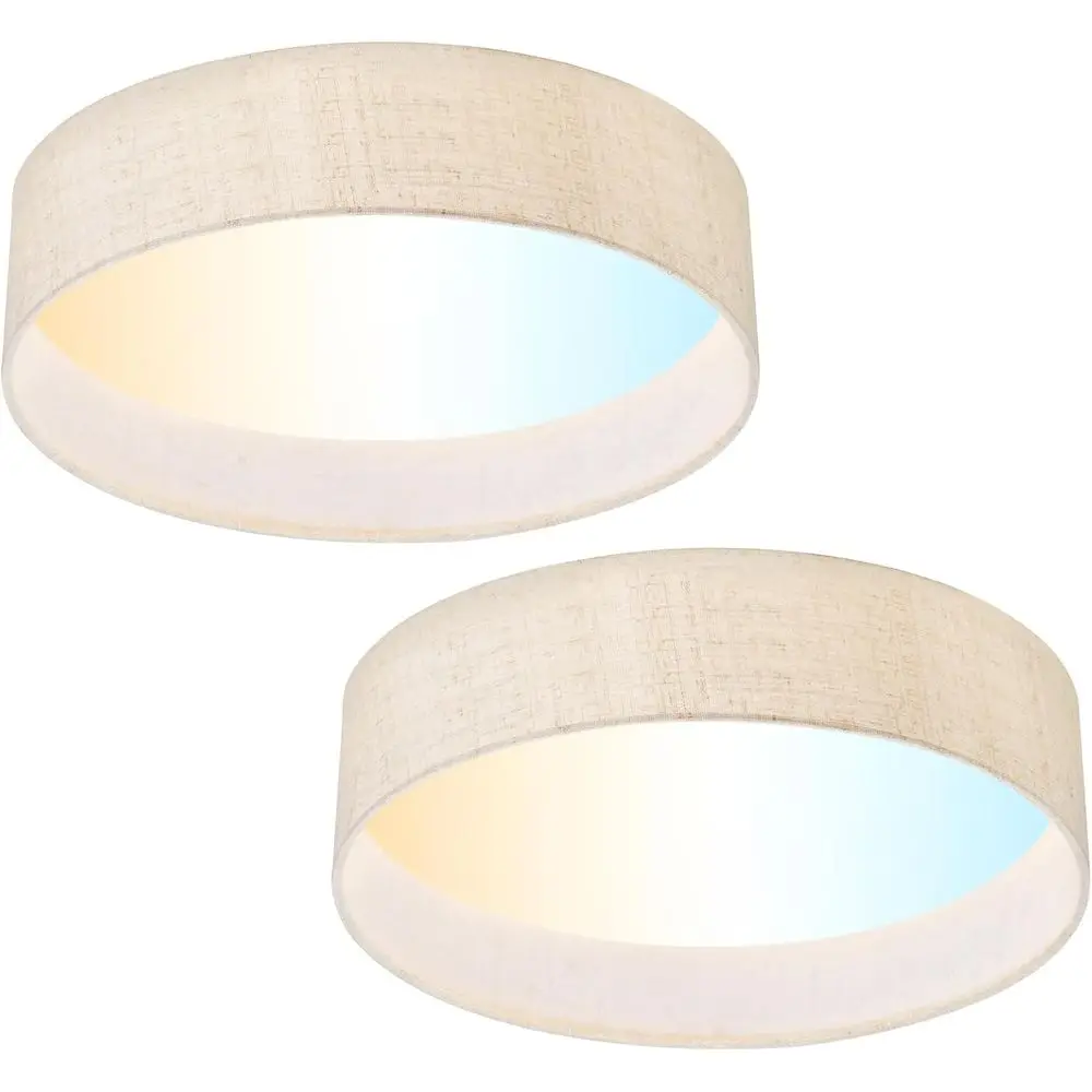 

2-Pack Dimmable 24W 12 Fabric Shade Ceiling Lights, 5CCT for Living Spaces