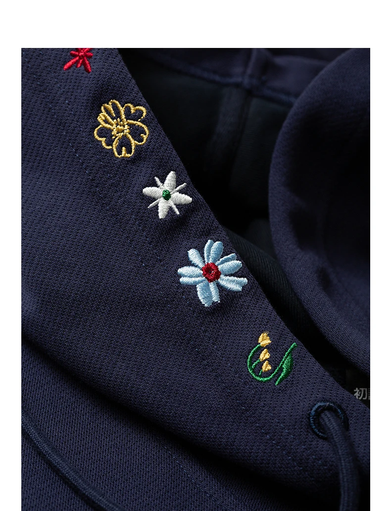 TOYOUTH Women's Mini Floral Embroidered Hoodie 2026 Fall New Arrival Youthful Cozy Relaxed Fit Slouchy Pullover Top