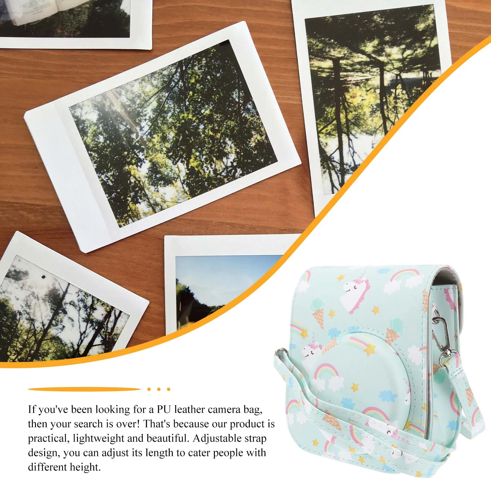 

Camera Case Protective for Mini 9 Suitcase Covers Protectors Pu Bag with Adjustable Strap 11