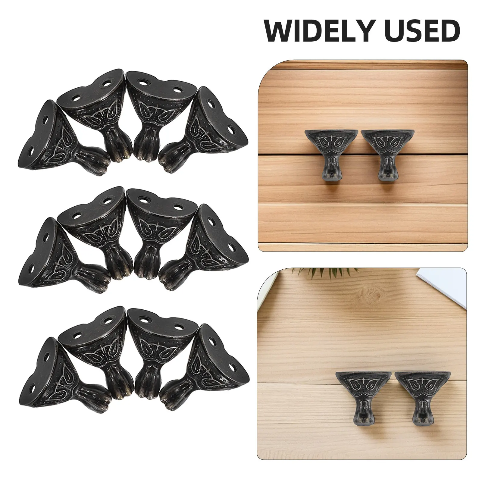 12Pcs Retro Box Feet Vintage Jewelry Box Corner Protectors Metal Cabinet Legs Treasure Chest Edge Protector Elegant Beast Face