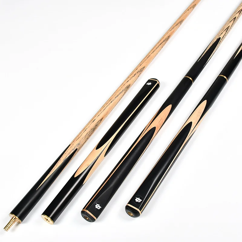 Chinese black-eight English small-headed billiard cue with extension 3/4 double-section snooker cue.