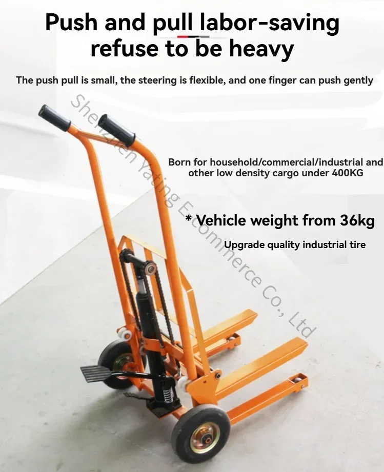2026 　Hydraulic Forklift Unloading Artifact Small Forklift Manual Small Household Lift Mini Lifting Truck Piled High Truck