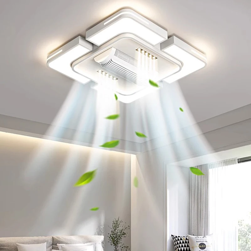 Modern LED Lamp with Ceiling Fan Without Blades Kids Bedroom Ceiling Fan with Remote Control Ceiling Fans with Light Fixture