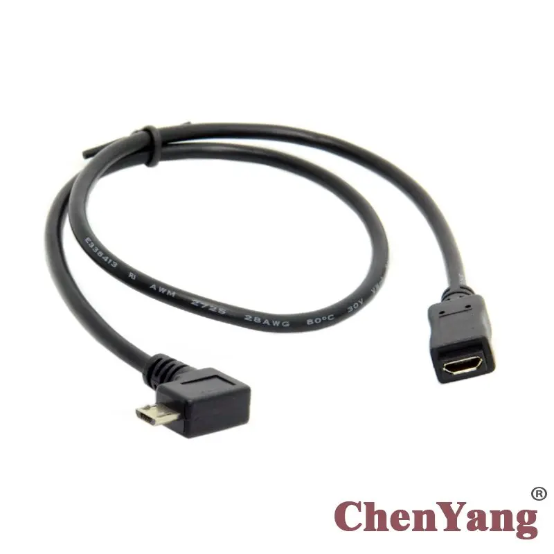 CYDZZihan  High quality Original Micro USB 2.0 90 Degree Right Angled Male to Female Extension cable 50cm for Tablet &Phone