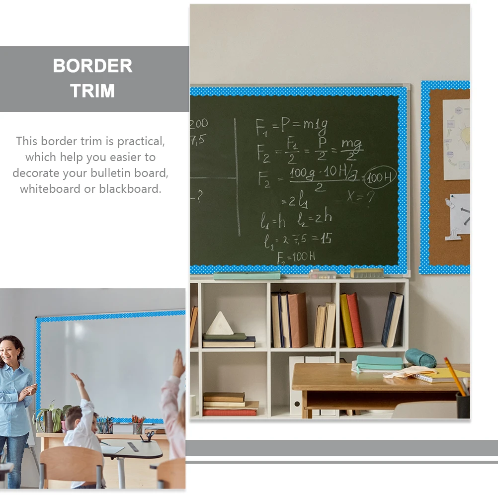 

12pcs PVC Whiteboard Border Trim Magnetic Bulletin Board Decor for Classroom Office Blackboard Wall Festival Supplies Removable