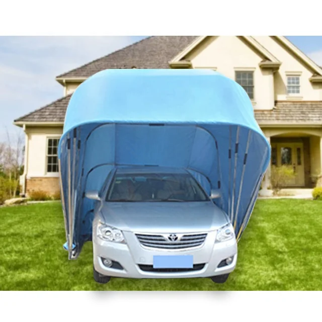 

Wholesale Manual 600D Waterproof Oxford Cloth Mobile Car Tent Portable Garage Car Cover Tent Folding Car Garage Canopies Custom