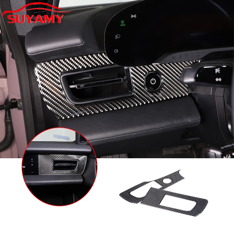 

Soft Carbon Fiber Central Control Side Air Outlet Frame Panel Trim Sticker For Porsche Taycan 2019-2022 Car Accessories