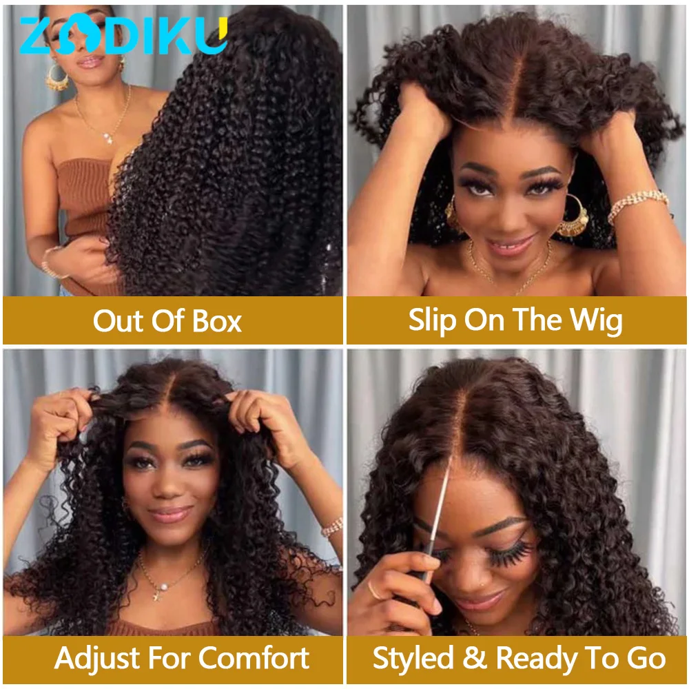 ZIDIKU 30 بوصة مجعد موجة عميقة غلويليس الباروكات شعر الإنسان جاهز لارتداء 100% البرازيلي شعر الإنسان 6x4 HD شعر مستعار الدانتيل على التخليص بيع