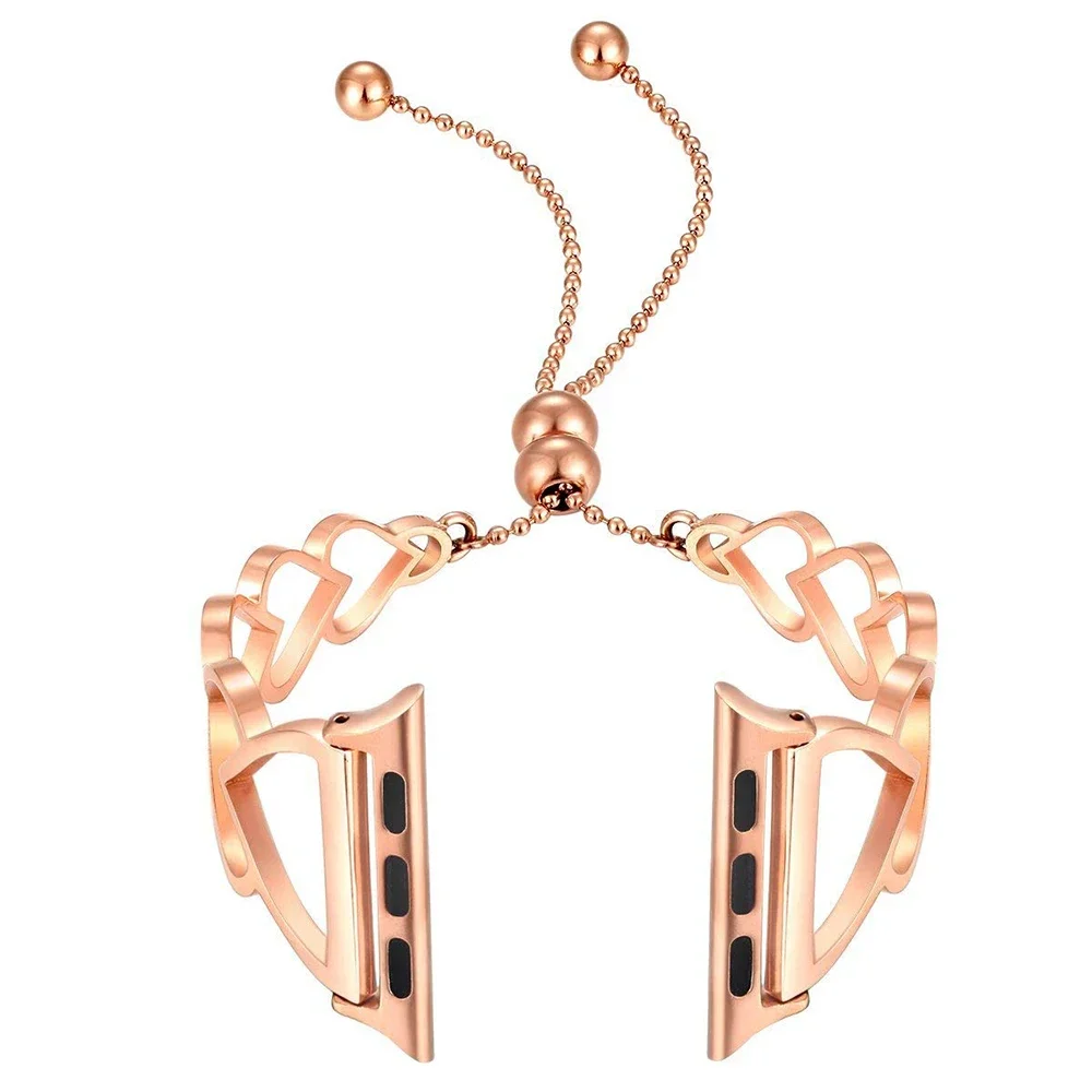 Металлический ремешок для Apple Watch Ultra 10 9 8 7 6 5 4 Металлический браслет в форме сердца iwatch 45 мм 44 мм 41 мм 40 мм 49 мм 46 мм 42 мм