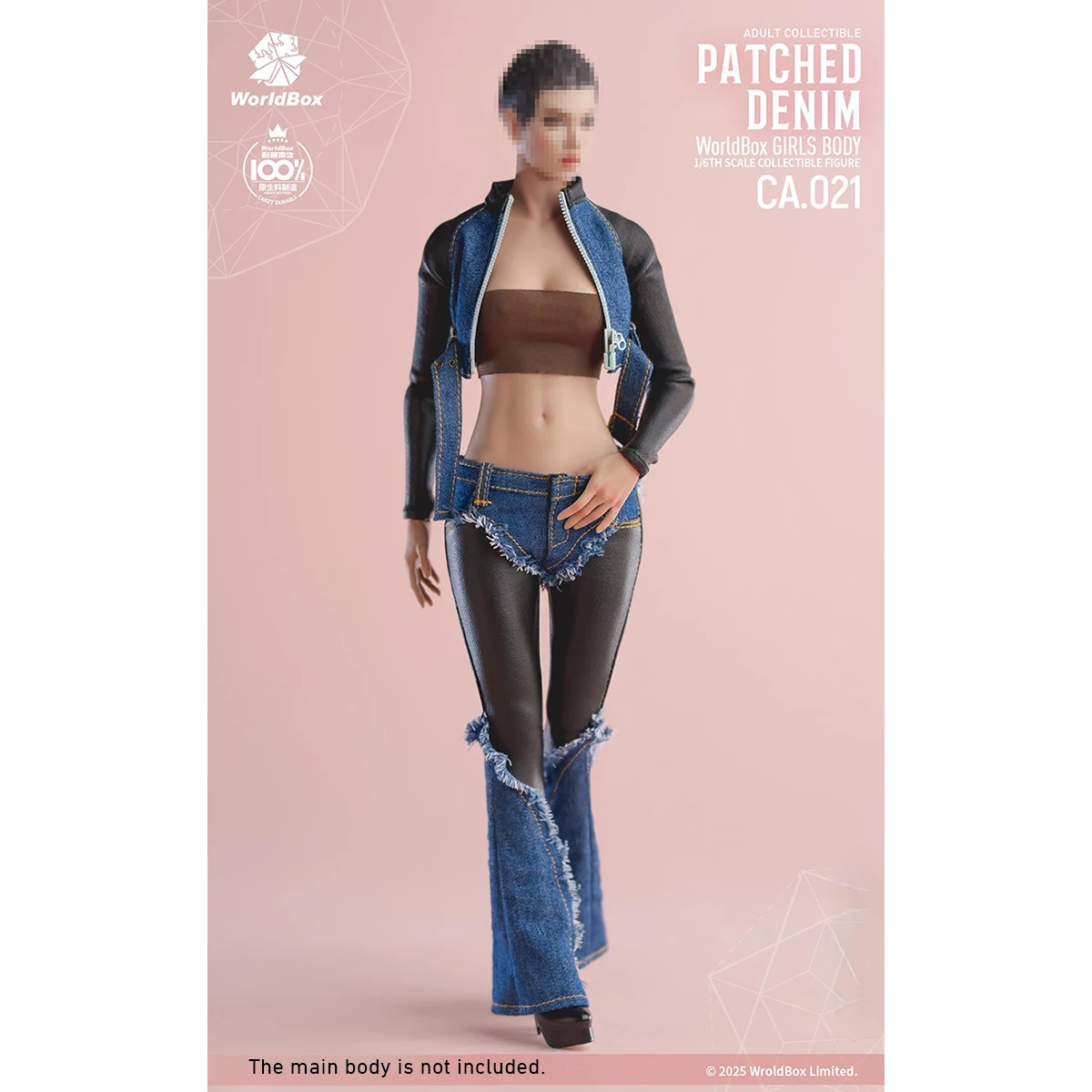 

HIPLAY Retro Patchwork Denim Suit CA021 Doll Clothes Accessory 1/6 Scale Fit Silicone Action Figure