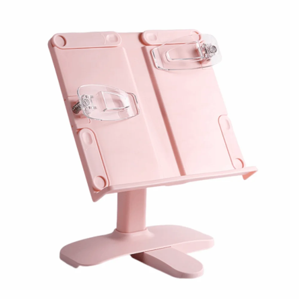 Adjustable Angle Height Desk Books Stand Folding Multifunctional Lifting Landing Book Holder Extendable with Page Clip