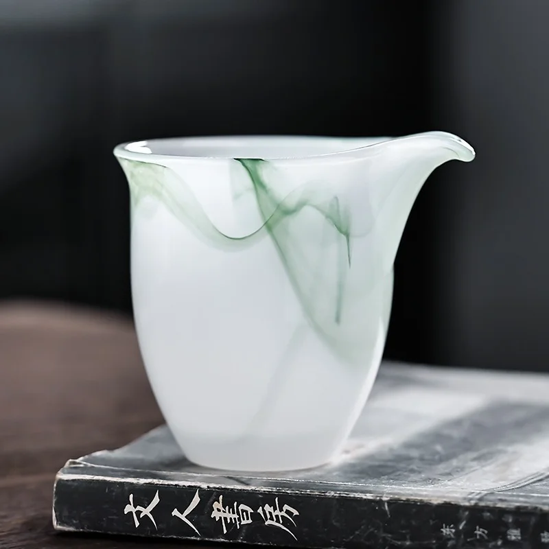 Emerald Green Jade Porcelain Fair Cup - Harmony Tea Dispenser Tea Sea Large Glass Glaze Chahai Kungfu Tea Set Accessories