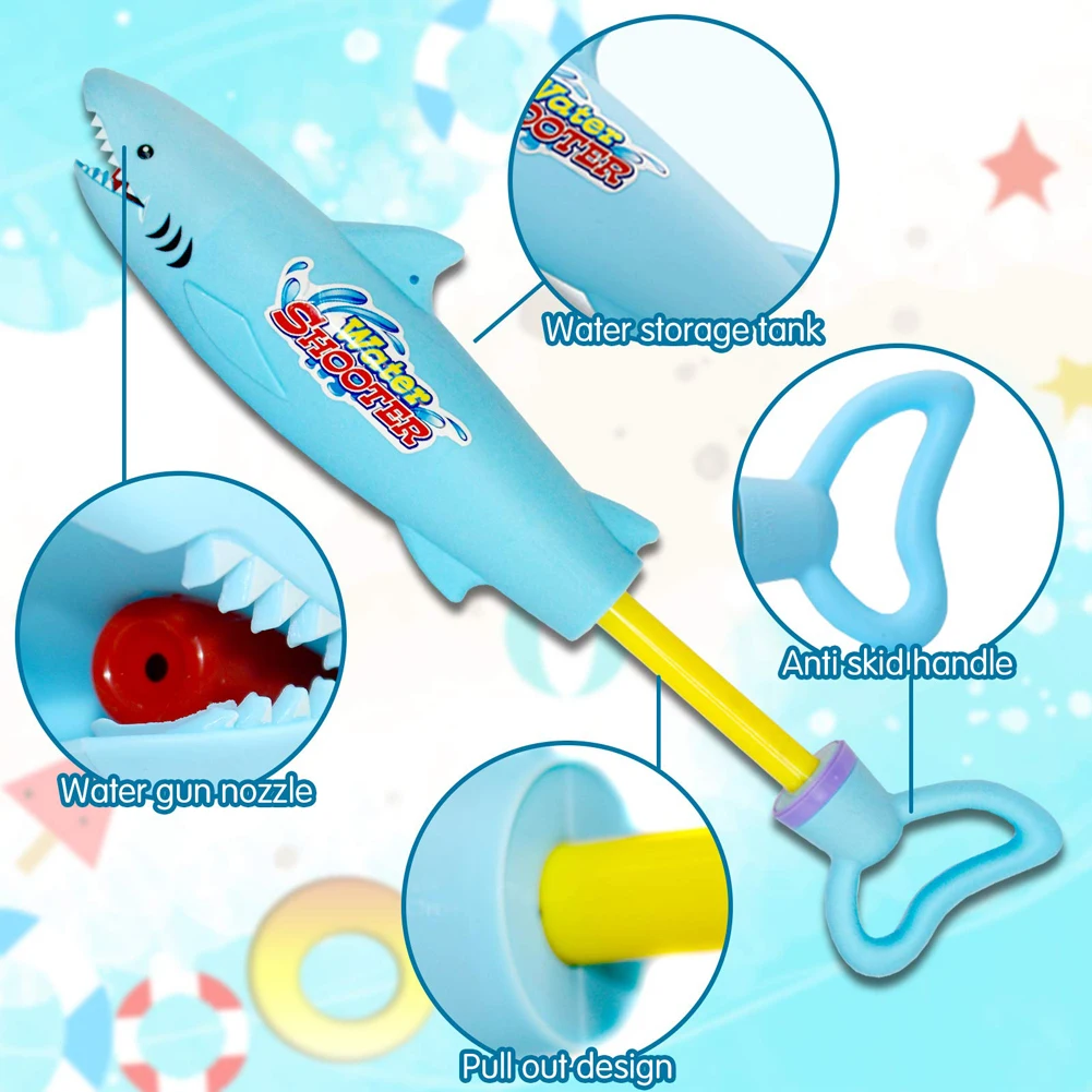 Children Shark Water Gun Toys Kids Summer Water Fight Pool Toys Outdoor Water Play Games Spray Pistol Toys Squirt Shooter Gifts