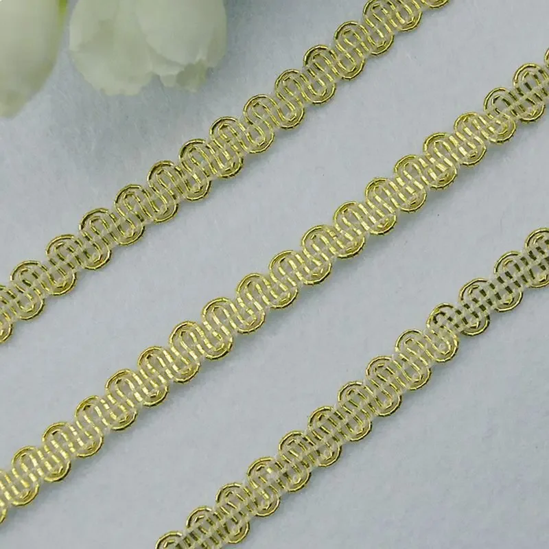 5Meters/16.4Ft Each Pack New Lace with Clothing Accessories DIY Crafts Party Dress Wedding Dress Curtain Stitching S-Shaped Lace