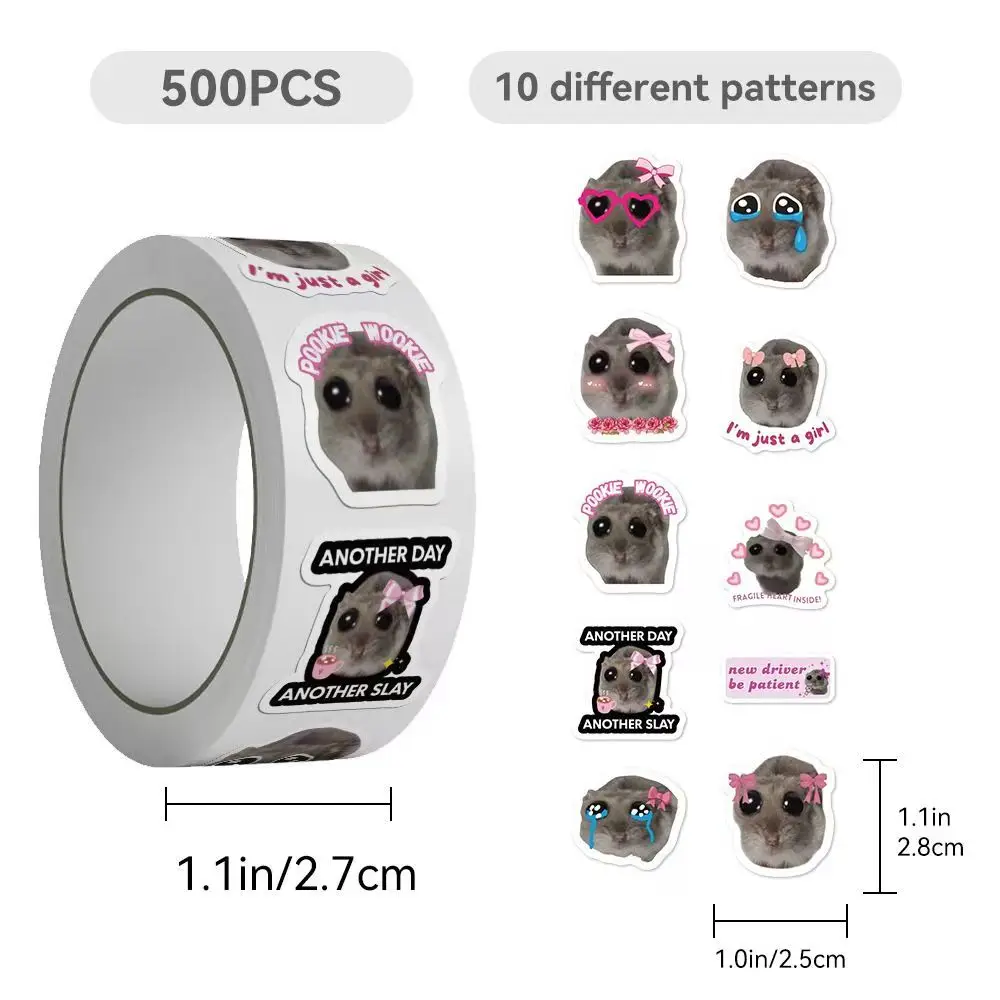 500 Stück süße lockige Katzen-Aufkleber, hochwertige Cartoon-Persönlichkeit, Kätzchen, Graffiti, dekorative Notizbuch-Aufkleber, Kawaii