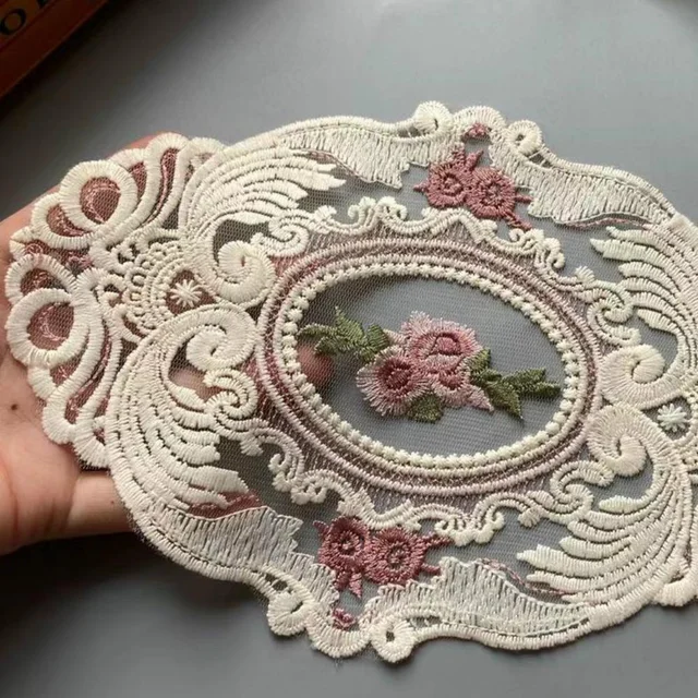 2 szt. haftowanych kwiatowych siatkowych koronkowych wstążek z aplikacjami do okładzin Zasłony Tekstylia domowe Pasek do szycia Wstążka Koronkowa tkanina 23 cm