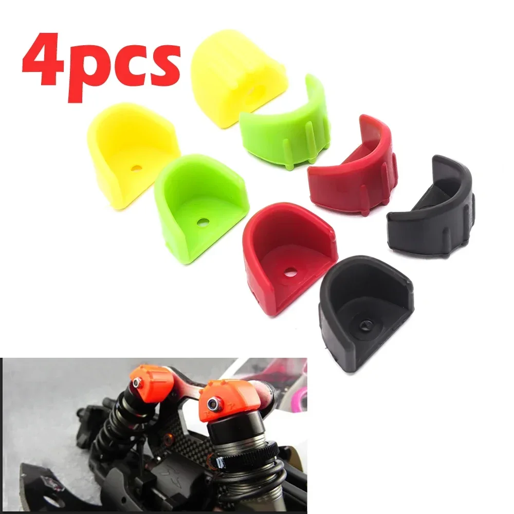 4pcs Shock Absorber & Hydraulic Frame Protection Protection Cover Shock Absorption Cap for 1:8 1:10 RC Car Parts Traxxas HSP HPI