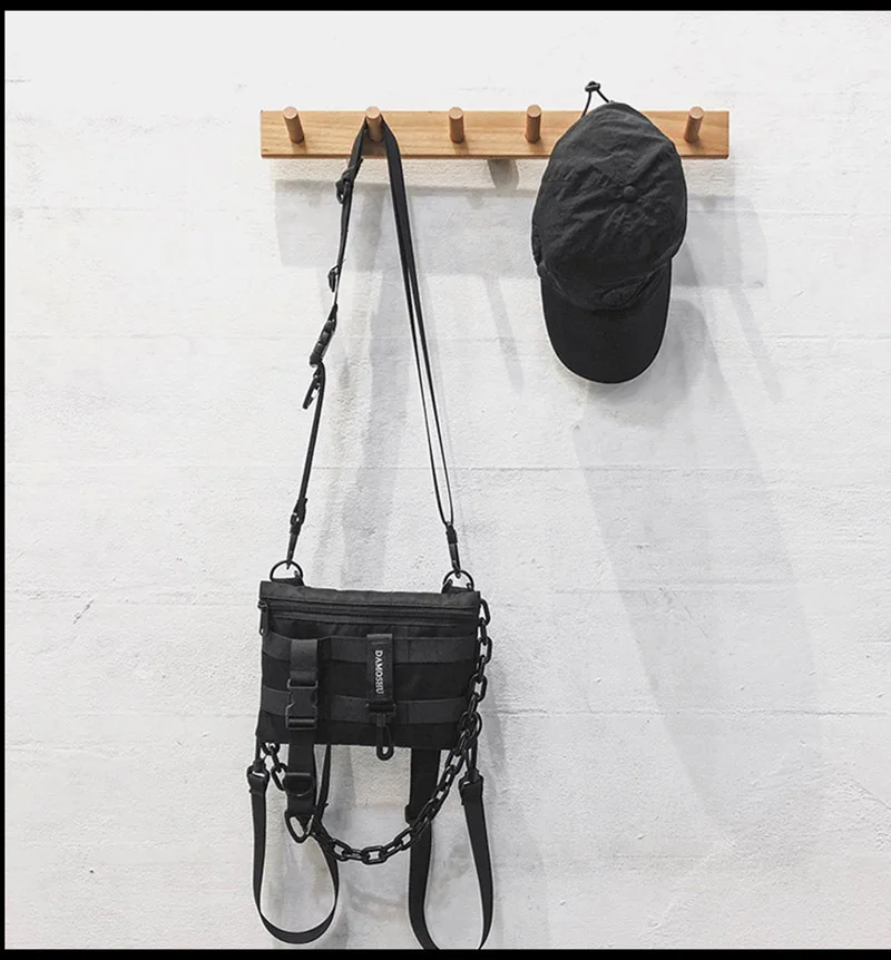 Funktionale Taktische Brusttasche für Unisex, Modische Hip-Hop-Weste, Streetwear-Tasche, Hüfttasche für Damen, Schwarze Wild-Brusttasche – Detail 15