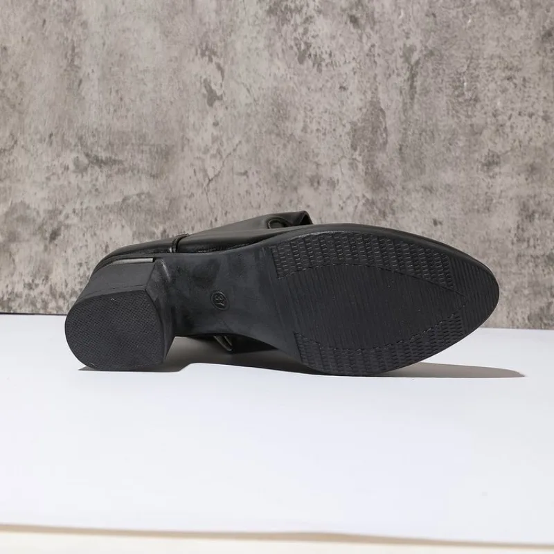 【Neu 2026】Oberschenkelhohe Stiefel für Damen, schwarz, spitze Zehenpartie, Blockabsatz, weiter Schaft, Wildleder, Lackleder, Stretch, schmale Passform, Overknee-Stiefel_voghion.com