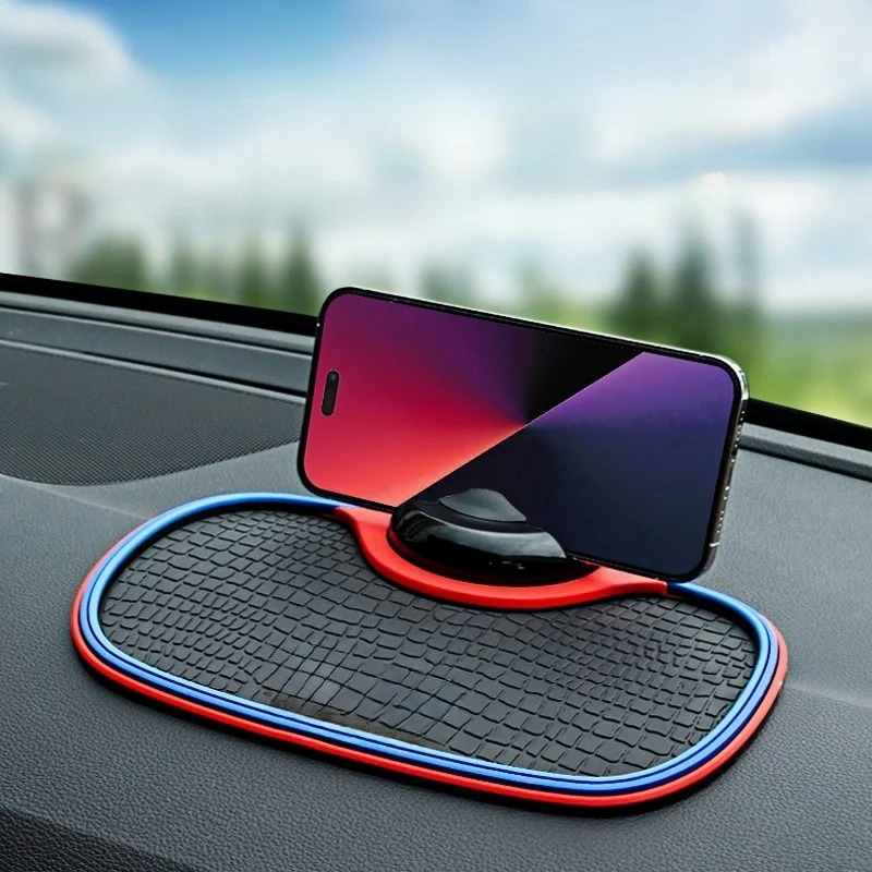 Multi Functional PVC Car Dashboard anti Slip Storage Pad, with Parking Number Plate and 360° Rotating Phone Holder