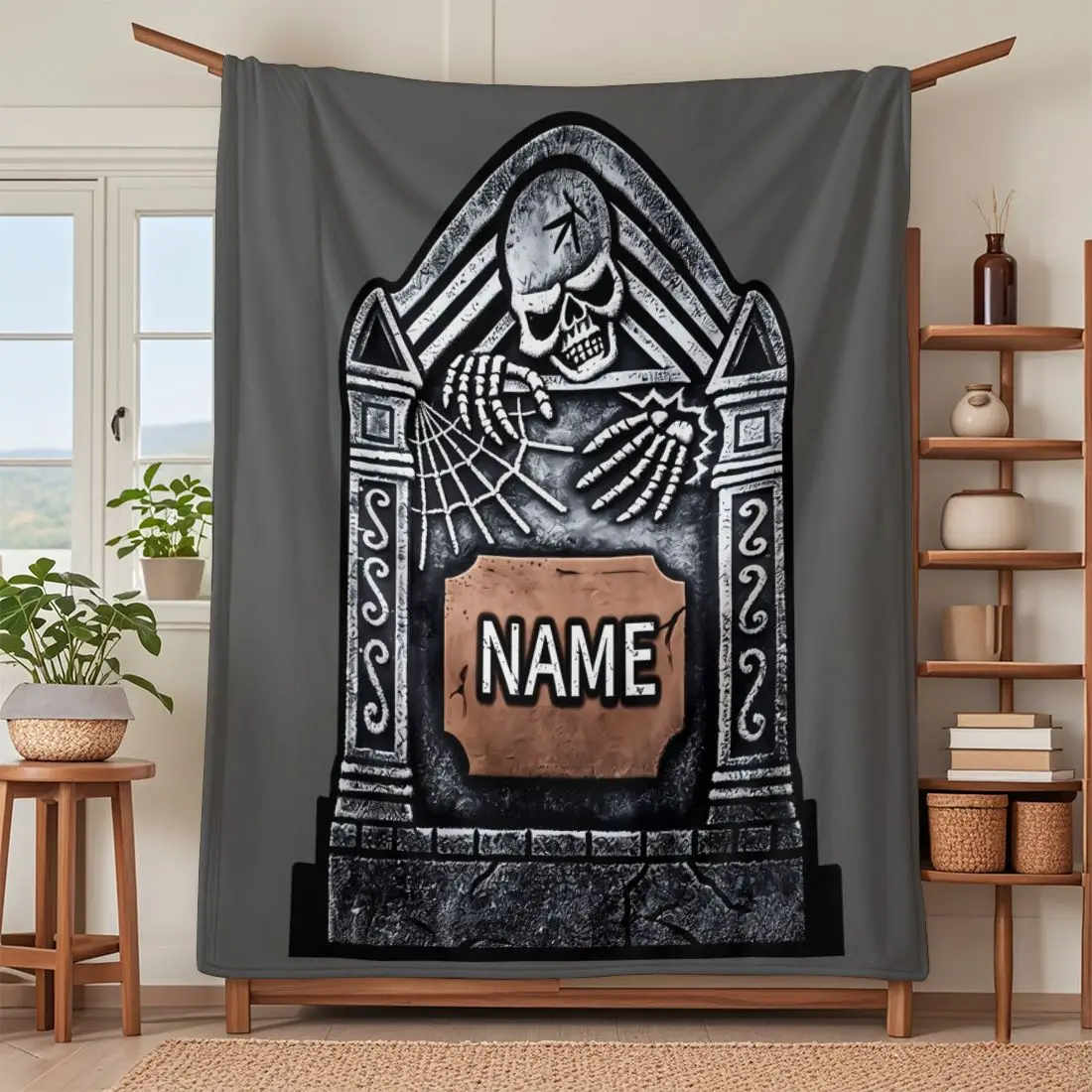 1 Piece Custom name Personalized Flannel Blanket - Ideal Gift for Christmas, Halloween, Birthdays, and Anniversaries, Soft, War