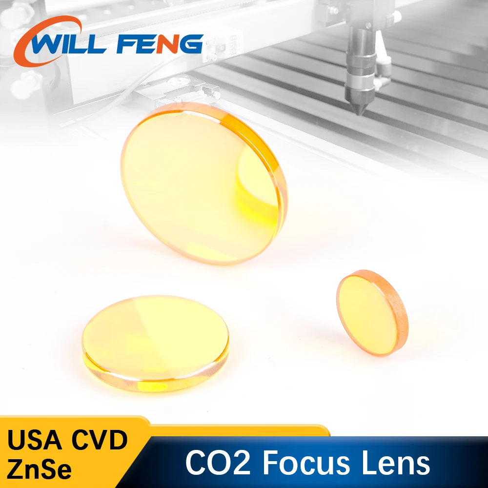 Will Feng USA ZnSe Co2 Laser Lens Dia 18 19.05 20 25mm FL 38.1 50.8 63.5 76.2 101.6 127mm For Laser Engraving Cutter Machine