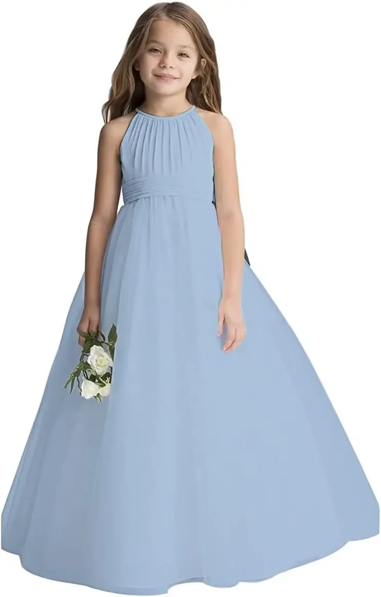 Flower Girls Tulle Chiffon Dresses Kids Wedding Party Pageant Ball Gowns party dresses  girls dresses for party and wedding