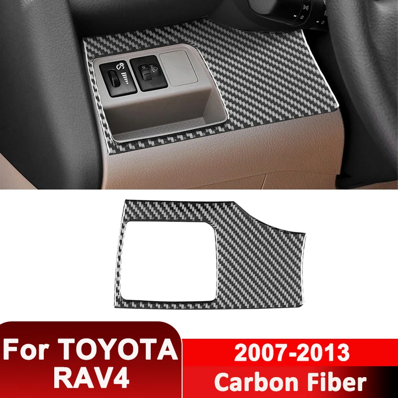 

For TOYOTA RAV4 2007-2013 Carbon Fiber Car Headlight Control Switch Panel Frame Decorative Sticker Interior Accessories