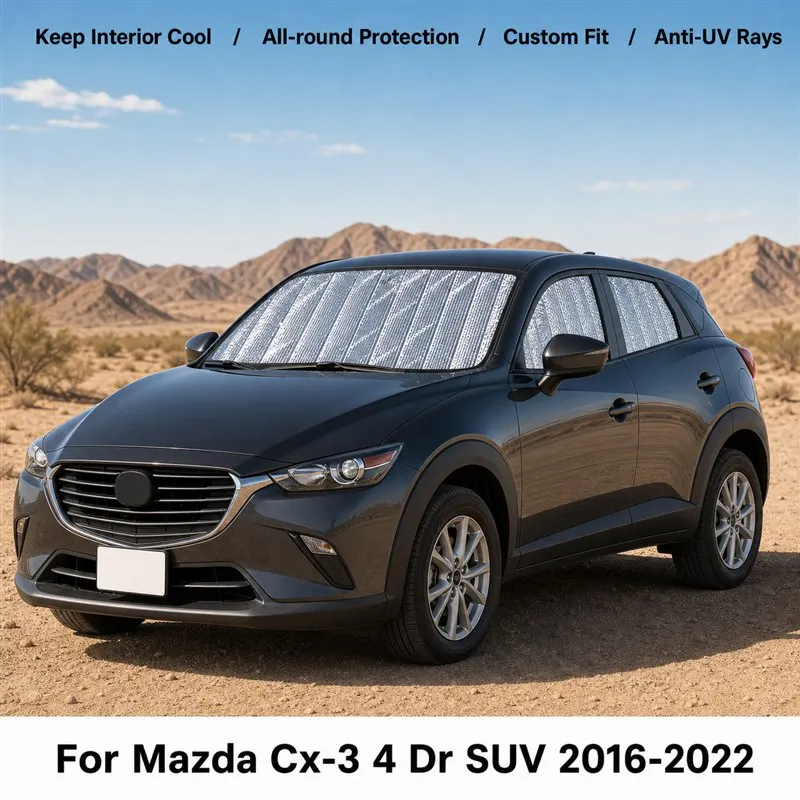 

For Mazda Cx-3 4 Dr SUV 2016-2022 Full Set Car Window Sunshades UV Block Privacy Heat Insulated Foldable Car Curtain