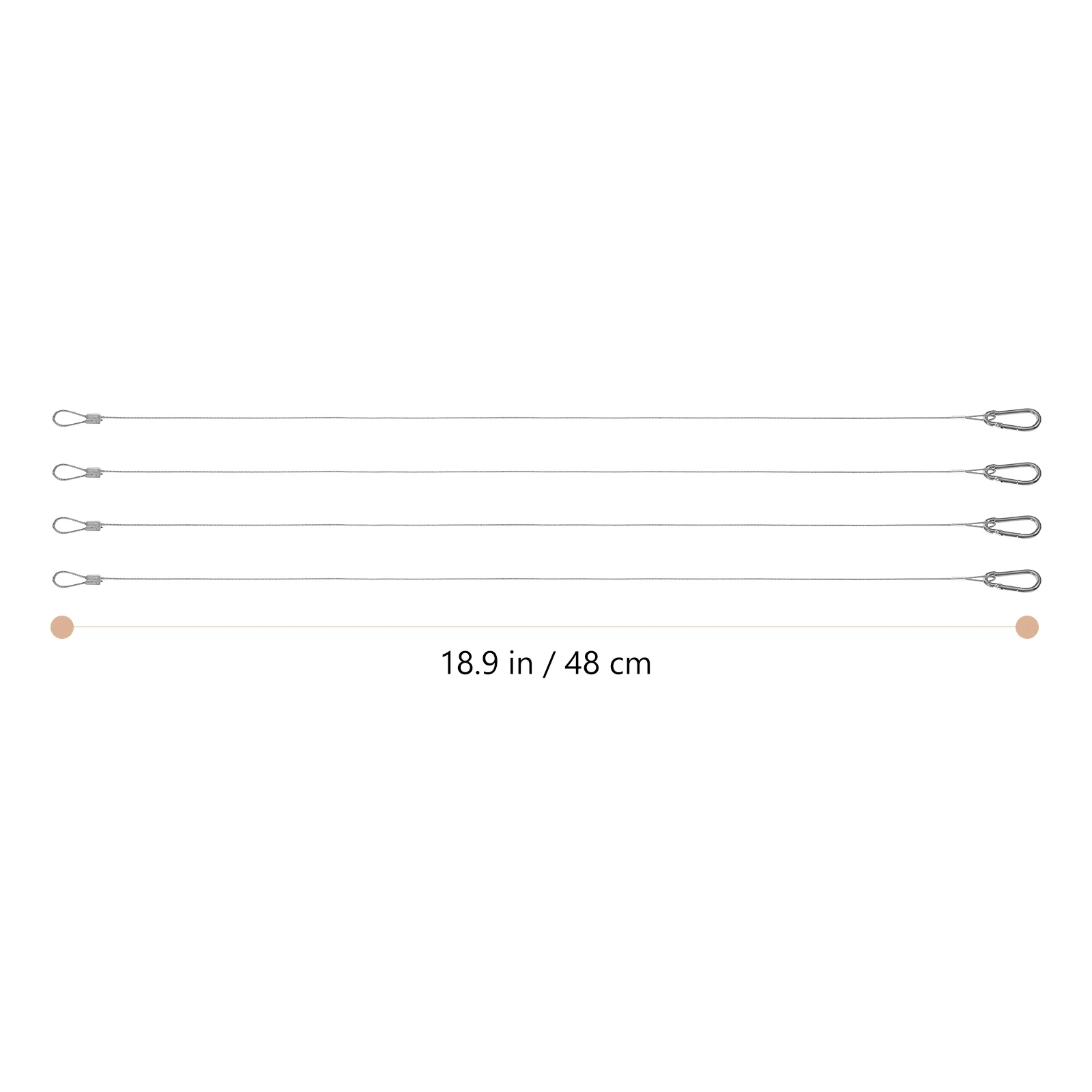 4 Pcs Buckle Safety Cable Hooks Chain Stainless Steel Rope with Loops Lock Load Duty Carbon Heavy Ropes for Wire Braided