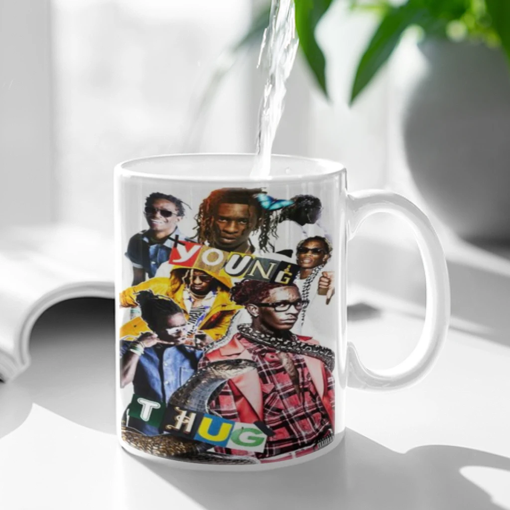 Young T-Thug Pop Hip-Hop Rap Star Classic Ceramic Mugs Coffee Cups Milk Tea Cup ins Oatmeal Breakfast Mug Drinkware Kitchen