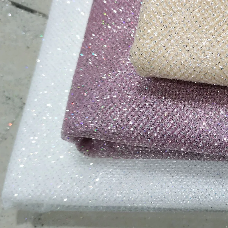 

Golden white pink glitter hot stamping fabric decoration for bride's wedding background star gauze DIY shooting fabric