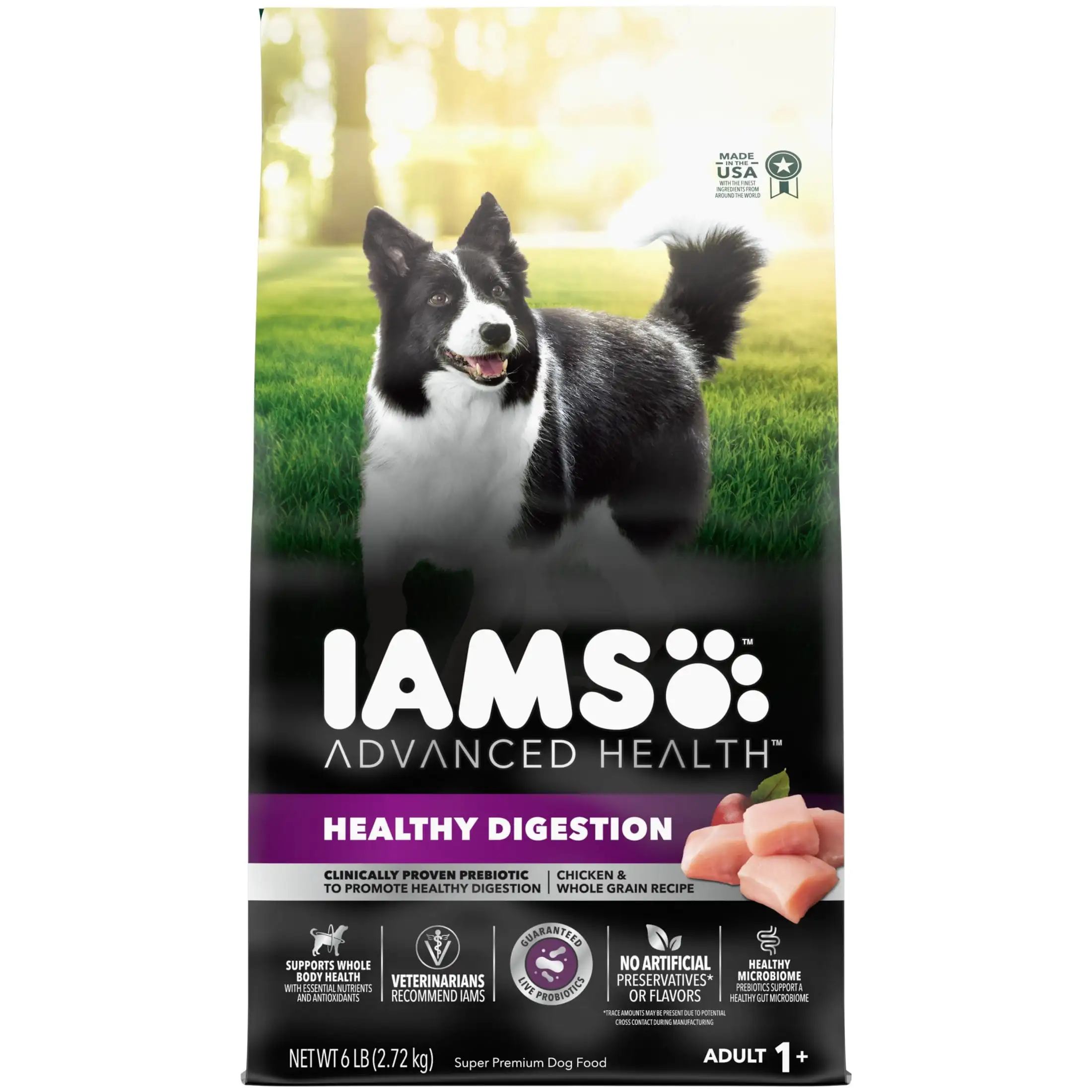 

Iams Advanced Health Healthy Digestion Сухая корм для взрослых с настоящей курицей, пакетик 6 фунтов