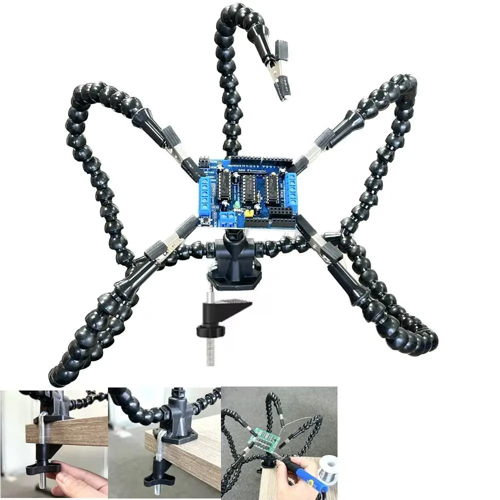 Novo suporte de solda ajustável multiuso estável suporte de ferro de solda antiderrapante braços flexíveis fabricação de jóias