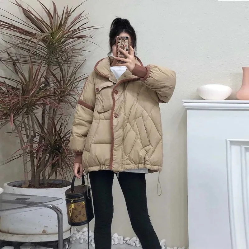 Piumino invernale da donna nuovo per pendolari Giacca ampia con giunture antivento