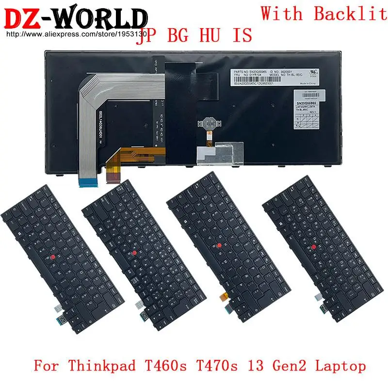 JP BG HU IS Light Keyboard for Lenovo Thinkpad 13 Gen2 G2 T460s T470s S2 2nd Laptop Hungarian Japanese  Icelandic Bulgaria Orig