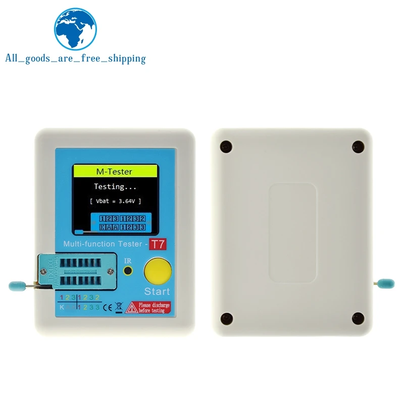 Imagem -04 - Transistor Tester Multímetro Display Colorido Tft Diodo Triode Mos Pnp Npn Capacitor Resistor Lcr-t7