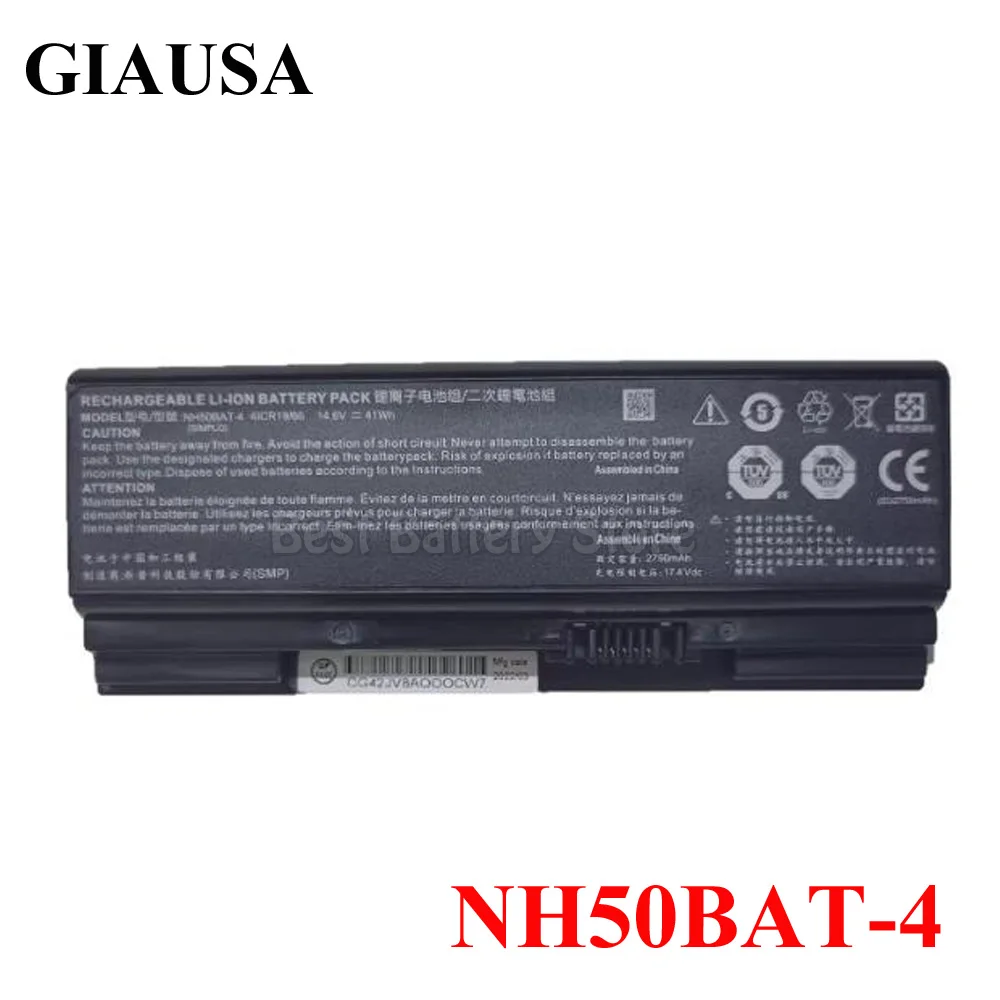 NH50BAT-4 Laptop Battery For Clevo NH70RAQ NH55EDQ NH50RA NH55RCQ NH58RDQ NH70RHQ NH58RCQ For machenike T58 For Sager NP6875