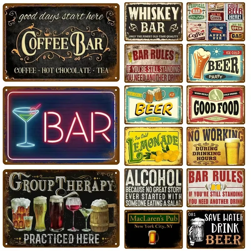 Wine Beer Brand - Metal Sign Whiskey Wine Alcohol Brand