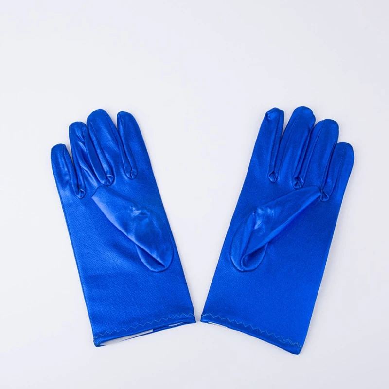 Guantes cortos de cuero para hombre y mujer, manoplas brillantes de color dorado y plateado, a la moda, para fiesta y escenario