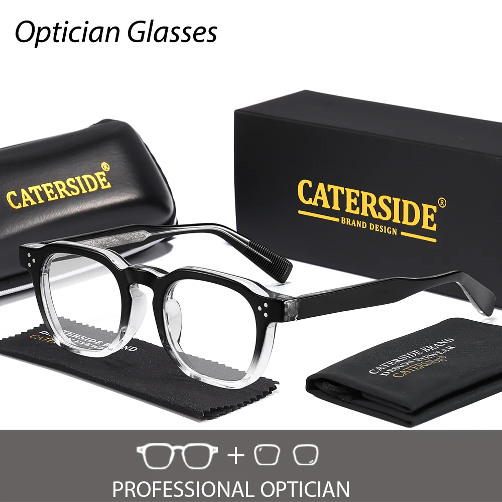 

CATERSIDE Men's Retro Prescription Glasses Customized Square Lenses for Myopia Optical Glasses Women's Computer Reading Eyeglass