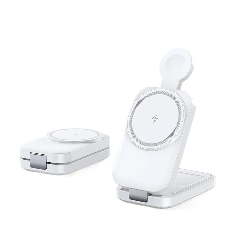

OSSKY T18 15W 3 in 1 Magnetic Wireless Charger Folding Phone Holder Portable Charger for Smartphone Earphones and Watches